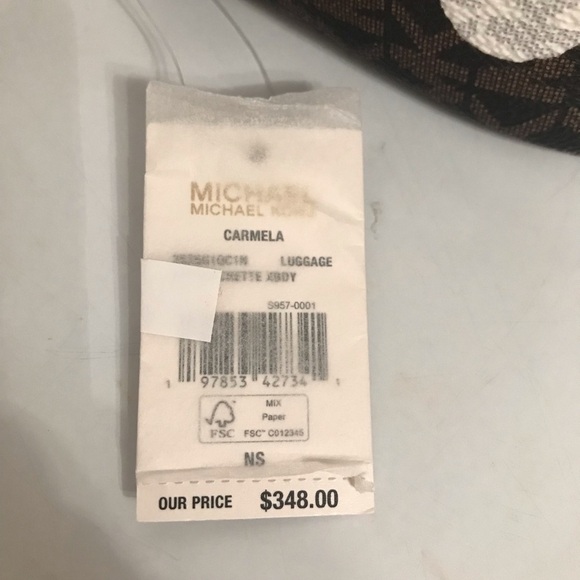 NWT Michael Kors Carmela Small Polka Dot and Signature Logo Pochette Crossbody - Picture 11 of 12